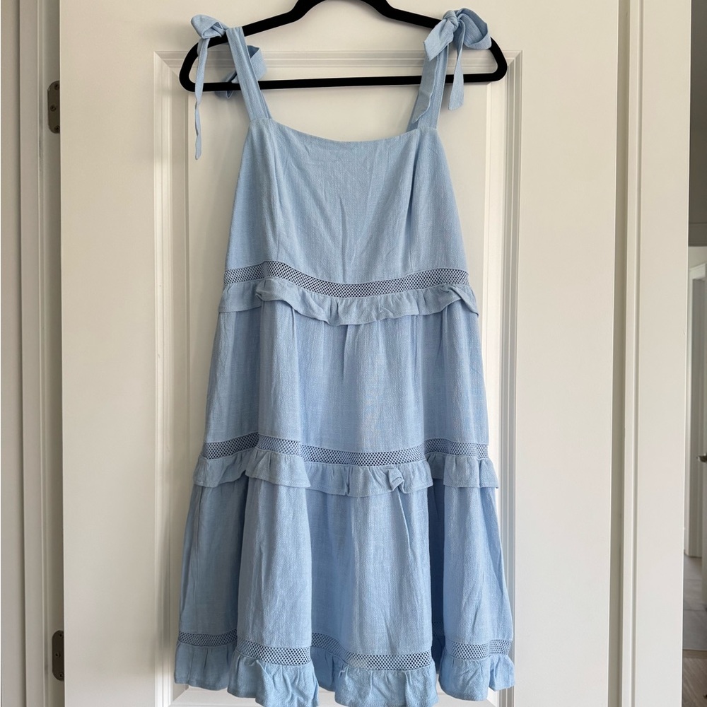 Pink blush Shoulder tie dress